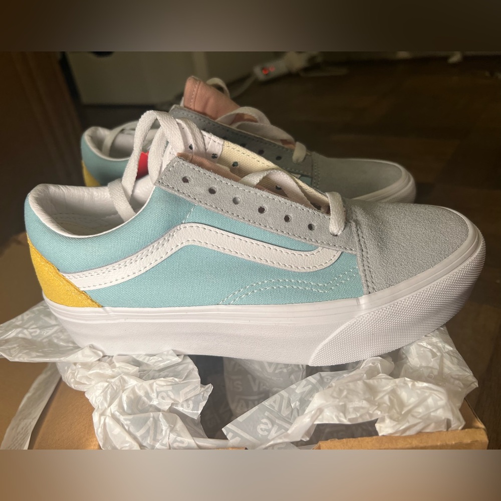 Multicolored Vans shoes